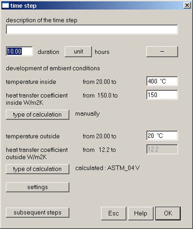 Time interval dialog